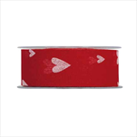 Stuha LINO CUORI 40 mm/20 m červená srdce - velkoobchod, dovoz květin, řezané květiny Brno