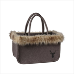 Košík kožešina 38 x 20 x 24 cm šedý - velkoobchod, dovoz květin, řezané květiny Brno