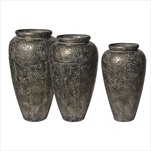 Váza S/3  39,5 x 71/35 x 61 cm stříbrná - velkoobchod, dovoz květin, řezané květiny Brno