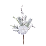 Uk přízdoba s pivoňkou 31 cm bílá - velkoobchod, dovoz květin, řezané květiny Brno