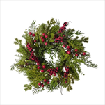 Uk věnec šišky a jeřabiny 35,5 cm - velkoobchod, dovoz květin, řezané květiny Brno