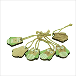 Dřevo sova 2,7x3,4cm/6ks zelená - velkoobchod, dovoz květin, řezané květiny Brno