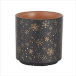 Obal keramický Design vločky pr.13,5/v.13,5 cm černý - velkoobchod, dovoz květin, řezané květiny Brno