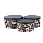 Flower box Floral design S/3 pr.24,5/30 v.114/16 cm černý - velkoobchod, dovoz květin, řezané květiny Brno