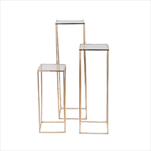 Stolek kovový S/3 pr. 24-28 cm v.60-100 cm zlatý - velkoobchod, dovoz květin, řezané květiny Brno