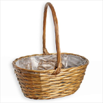 Koš s uchem proutí 31x25cm natural - velkoobchod, dovoz květin, řezané květiny Brno