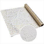 Organza s potiskem 36cm/5m bílá/zlatá - velkoobchod, dovoz květin, řezané květiny Brno