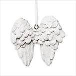 Křídla závěs polyresin 5,5cm bílá třpytky - velkoobchod, dovoz květin, řezané květiny Brno