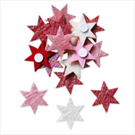Hvězdy přízdoba textil 36ks/4cm růžová - velkoobchod, dovoz květin, řezané květiny Brno