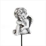 Anděl zápich polyresin 4x17cm šedá - velkoobchod, dovoz květin, řezané květiny Brno