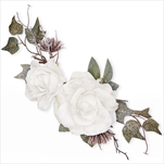 Růže přízdoba textil 35cm bílá - velkoobchod, dovoz květin, řezané květiny Brno