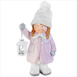 Děvče vánoční keramika 43cm růžová - velkoobchod, dovoz květin, řezané květiny Brno