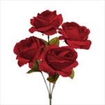 Růže kytice textilx4/33cm červená - velkoobchod, dovoz květin, řezané květiny Brno