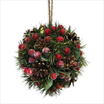 Koule závěs bobule pvc/šišky pr.14,5cm červená - velkoobchod, dovoz květin, řezané květiny Brno