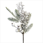 Větev vánoční pvc 40cm bílá - velkoobchod, dovoz květin, řezané květiny Brno