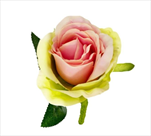 Růže textil 23cm růžová/zelená - velkoobchod, dovoz květin, řezané květiny Brno