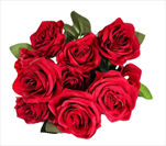 Růže kytice textil x10/45cm červená - velkoobchod, dovoz květin, řezané květiny Brno