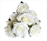 Růže kytice textil x10/45cm bílá - velkoobchod, dovoz květin, řezané květiny Brno