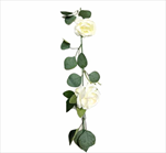 Girlanda růže/eukalypt 190cm bílá - velkoobchod, dovoz květin, řezané květiny Brno
