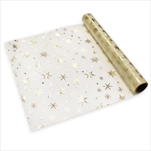 Organza vánoční vločka 36 cm/5 m krém/šampáň - velkoobchod, dovoz květin, řezané květiny Brno