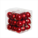 Koule sklo 2,5cm/27ks vánoční červená - velkoobchod, dovoz květin, řezané květiny Brno
