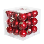Koule sklo 4cm/27ks vánoční červená - velkoobchod, dovoz květin, řezané květiny Brno