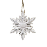 Vločka závěs dřevo pr.12,5cm bílá - velkoobchod, dovoz květin, řezané květiny Brno