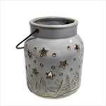 Lucerna svícen porcelán 15,3cm krém - velkoobchod, dovoz květin, řezané květiny Brno