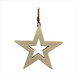 Hvězda závěs dřevo 14,5cm bílá - velkoobchod, dovoz květin, řezané květiny Brno