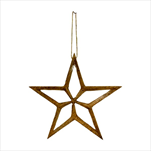 Hvězda závěs dřevo 11,5cm - velkoobchod, dovoz květin, řezané květiny Brno