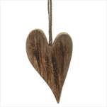 Srdce závěs dřevo 17,5cm natural - velkoobchod, dovoz květin, řezané květiny Brno