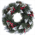 Věnec pvc 40cm s jeřabinou - velkoobchod, dovoz květin, řezané květiny Brno