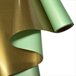 Folie saten 50cm/9m duo mátová/zlatá - velkoobchod, dovoz květin, řezané květiny Brno