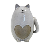 Kočka porcelán 15,7cm krém - velkoobchod, dovoz květin, řezané květiny Brno