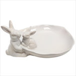 Tác zajíci porcelán 20,5cm bílá - velkoobchod, dovoz květin, řezané květiny Brno