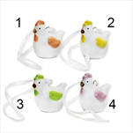 Slepice závěs keramika 4cm mix - velkoobchod, dovoz květin, řezané květiny Brno