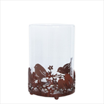 Svícen sklo/kov 13cm - velkoobchod, dovoz květin, řezané květiny Brno