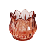 Svícen květ sklo 7,5cm oranž - velkoobchod, dovoz květin, řezané květiny Brno