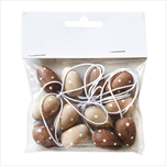 Vajíčka závěs dřevo 12ks/2,5cm puntík - velkoobchod, dovoz květin, řezané květiny Brno