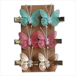 Motýlci kolíček kov 6ks/3cm mix barev - velkoobchod, dovoz květin, řezané květiny Brno