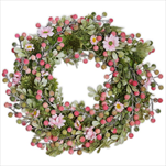 Věnec PE květy 36cm růžová - velkoobchod, dovoz květin, řezané květiny Brno