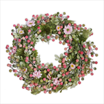 Věnec PE květy 31cm růžová - velkoobchod, dovoz květin, řezané květiny Brno