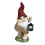 Trpaslík s lucernou keramika červená - velkoobchod, dovoz květin, řezané květiny Brno