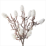 Větvička vánoční pvc 25cm bílá - velkoobchod, dovoz květin, řezané květiny Brno
