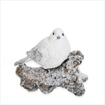 Ptáček na větvi polyresin 8,5cm bílá - velkoobchod, dovoz květin, řezané květiny Brno