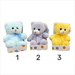 Medvídek plyšový 12 cm sedící s mašlí 3 barvy - velkoobchod, dovoz květin, řezané květiny Brno