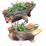 KE Obal MG pařez se šneky 2 druhy 35 x 20 cm - velkoobchod, dovoz květin, řezané květiny Brno