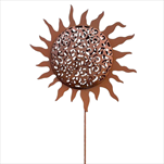 Slunečnice kov rusty 108 x 30 cm zápich - velkoobchod, dovoz květin, řezané květiny Brno