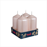Svíčka VÁLEC 40 x 80 mm/4 ks LAK SV. RŮŽOVÁ - velkoobchod, dovoz květin, řezané květiny Brno