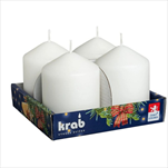 Svíčka válec 60 x 80 mm/4 ks mat bílá - velkoobchod, dovoz květin, řezané květiny Brno